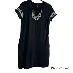 Talbots black embroidered dress Size MP